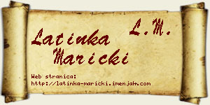 Latinka Maricki vizit kartica